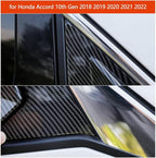 YINGTUU for Honda Accord Accessories 10th Gen 2018 2019 2020 2021 2022 Rear Window Louvers Blinds Trim-Carbon Fiber Pattern