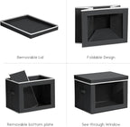 Homsorout Storage Bins with Lids - Small Fabric Organizers with Window, Collapsible Storage Bins for Clothes, Decorative Clos