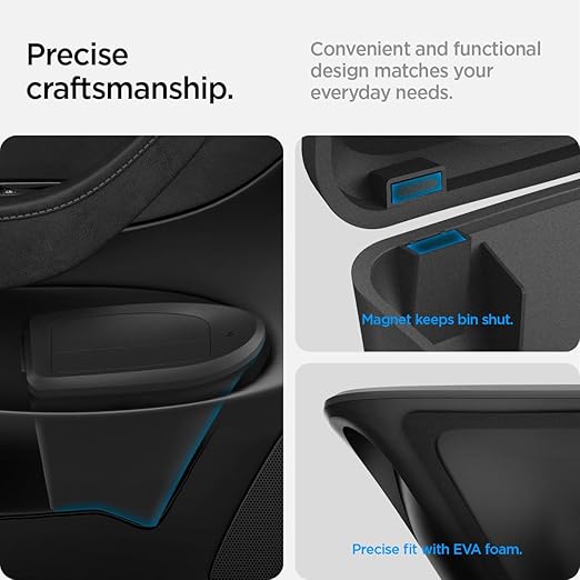 Spigen Door Pocket Car Trash Can [with Magnetic Lid] Waterproof Door Pocket Organizer for Legacy Tesla Model Y (2020-2024) [Not for New Model Y Juniper 2026/25] - Driver Side only
