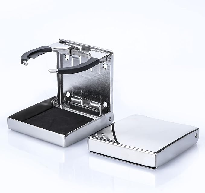 Marinebaby Stainless Steel Adjustable Folding Cup Drink Holders Marine/Boat/Caravan/car (Cup Holder (2pcs))