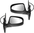 TRQ 2 Piece Driver and Passenger Side Mirror Assembly Set Electric Adjustment Heated No Memory Black Compatible with 2014-201