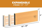 6 Pack Drawer Dividers 6 Inch High, 11”-17" Adjustable Bamboo Organizers Large Expandable Drawer Separators for Cloths, Dress