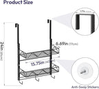 SWTYMIKI Over Door Hat Organizer - 3 Tier Wall Mounted Hat Rack with 2 Adjustable Metal Basket and 3 Hooks, Hanging Baseball 