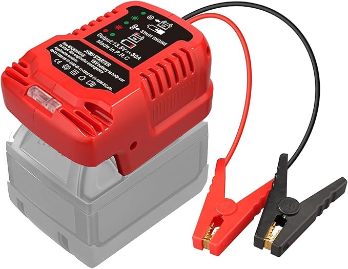 TPDL Heavy Duty Battery Jumper Cable Clamps for Milwaukke for M.18 18V Battery, Convert to Jumper Starter Automotive Booster with 11AWG Cables,Parrot Clips, Power for Quick Charging Connector