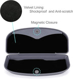MOSISO Car Visor Sunglasses Case, Universal Automotive ABS Eyeglasses Holder Protective Box Clip Eyewear Hard Shell Storage Organizer with Magnetic Closure and Double Card Clamp, Space Gray