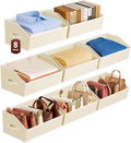 Homsorout Large Closet Organizers and Storage Bins - 8 Pack Trapezoid Storage Baskets for Shelves, Foldable Fabric Baskets wi
