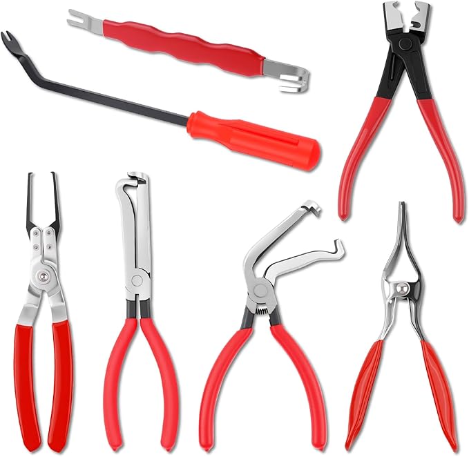7PCS Automotive Electrical Terminal Connector Separator Removal Tool Kit,60°/Straight/Dual Head Electrical Disconnect Pliers 