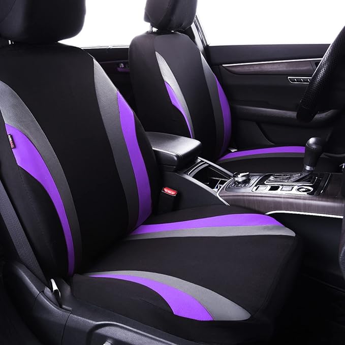 CAR PASS Line Rider Sporty Cloth Universal Fit Car Seat Cover -100% Breathable with 5mm Composite Sponge Inside,Airbag Compat