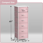 Sorbus Fabric Dresser for Kids Bedroom - Chest of 6 Drawers, Tall Storage Tower, Clothing Organizer, for Closet, for Playroom
