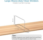 OKPOW Shelf Dividers Closet Organizer - 7.5" Tall X 11.8" Deep Acrylic Clear Sturdy Separate for Clothes Purse - Adjustable S