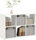 CTESNE【2026 Wooden Thick Frame 6 Cube Storage Organizer Shelf with Anti-Tipping Kits + Reversible Open Back Bookcase, Horizon