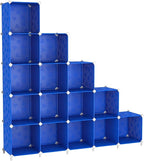 UNKU Cube Storage Organizer, 16 Cube Closet Organizer Storage Shelves, DIY Stackable Bookcase, Clothes Organizer Shelf for Cl