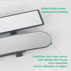 Rear View Mirror for Car,11.8" Convex Panoramic Wide Angel View Mirrors Extender,Rounded Corner Design,Universal Clip on Interior Rearview Mirror for Truck Car and SUV (White)