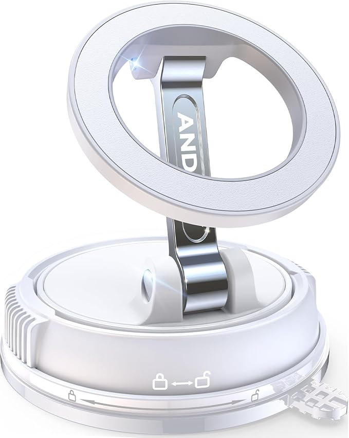 ANDERY Car Phone Holder for Magsafe [78+LBS Strongest Suction & 2400gf Magnetic] 360° Adjustable Car Phone Mount, Phone Holders for Your Car for iPhone 17-12 Pro Max Plus Air, White