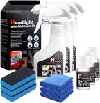 Automotive Headlamp Restoration Fluid Kit, 2026 New Automotive Headlamp Restoration Fluid Oxidized, Multifunctional Car Headlight Polishing Repair Kit for All Vehicle Types (3 Set)