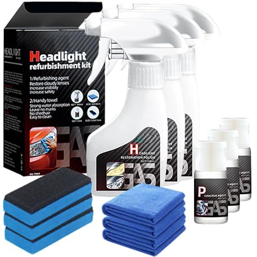 Automotive Headlamp Restoration Fluid Kit, 2026 New Automotive Headlamp Restoration Fluid Oxidized Kit, Multifunctional Car Headlamp Clarity Restoration (3)