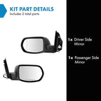 TRQ 2 Piece Driver and Passenger Side Mirror Assembly Set Electric Adjustment Non-Heated No Memory Black Compatible with 2012