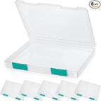 PerKoop 6 Pcs Clear Paper Storage Box A4 Plastic File Box Document Paper Organizer Storage Board Game Project Cases Container
