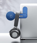 CloudValley Adjustable Laptop Stand, Magnetic Phone Holder, Aluminum Slim Computer Monitor Side Mount Clip for iPhone MagSafe Series & All Phones, Portable Foldable Computer Expansion Bracket,Blue
