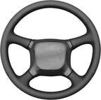 MEWANT DIY Black Solid Embossed Faux Leather Steering Wheel Cover for Chevy Silverado 1500 Astro Blazer C/K Kodiak S10