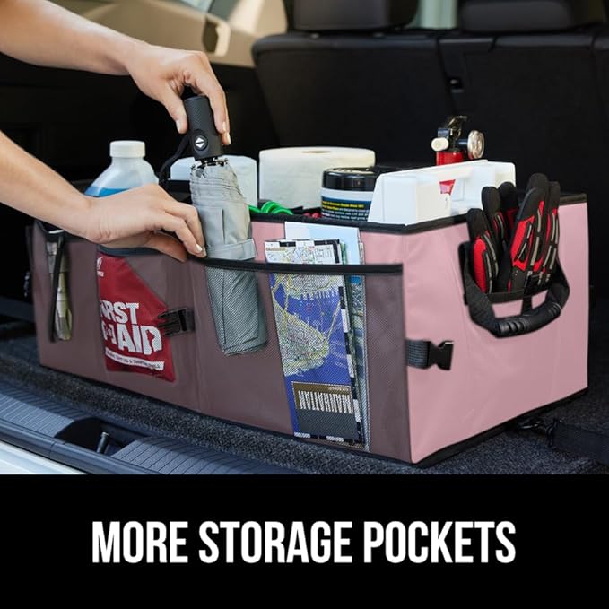 GORILLA GRIP Large Capacity Sturdy Trunk Storage Organizer, Slip and Water Resistant Collapsible Organization Container for