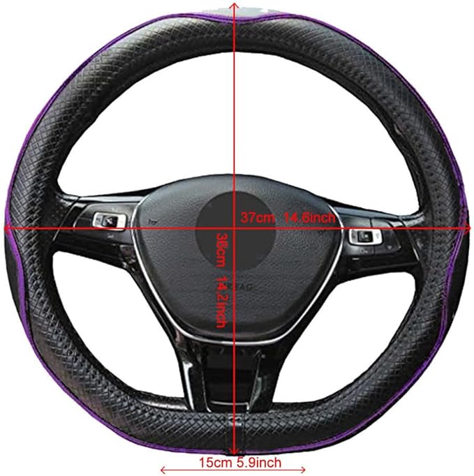 Mayco Bell Flat Bottom Steering Wheel Cover Anti-Slip,Safety,Soft,Breathable,Durable,Full Surround,Comfortable Grip Microfibe