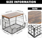 Livabber Fruit Basket for Kitchen, Metal Fruit Vegetable Storage Bin with 2 Banana Hangers, Countertop Wire Basket Organizer 