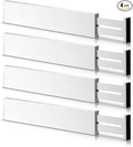 4 Pack Bamboo Drawer Dividers 2.6" High, Adjustable Length from 12 Inch to 17 Inch, Expandable Kitchen Drawer Organizer Separ
