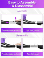 HEEYA 2 Pack Ice Scraper and Brush for Car, Extendable Snow Brush and Ice Scraper for Car Windshield Window, Car Snow Scraper and Brush with Foam Grip for SUV Truck Automobile Vehicle - Purple
