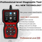 OBD2 Scanner Diagnostic Tool, Check Engine Code Reader OBD2 Scanner with Reset, Mode 6, Mode 8 & I/M Readiness, Auto Check