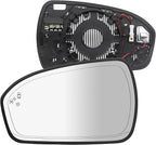 JINCHEN Driver Side Mirror Glass for Ford Fusion 2013-2020 Heated with Blind Spot Detection DS7Z17K707H DS7Z17K707A