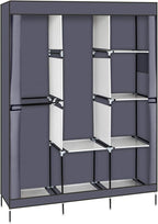 71" Portable Closet Storage Organizer Wardrobe Clothes Rack,Covered Garment Rack,Steel Tube Clothes Storage Organizer,Freesta