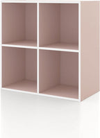 Homes: Inside + Out Apexa 4-Cube Storage Organizer Shelves, Stackable Wood Bookcase Fits Cubby Bins for Organization, Dorm Te