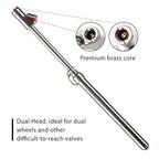 CZC AUTO Tire Pressure Gauge, Straight-on Foot Dual Head Chucks Auto Service Gage, Heavy Duty Air Gauge 10-150PSI 100-1000KPa for Car Truck RV Van (2 Packs, Silver)