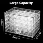 SPAKOWN Earring Organizer, Acrylic Jewelry Holder Organizer with 5 Drawers Stackable Earring Storage Case Jewelry Boxes for W