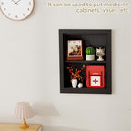 Solid Wood 14 X 18 Recessed Medicine Cabinet,2-Tier, Medicine Cabinet Organizer,Wall Niche, Bathroom Wall Cabinet Black