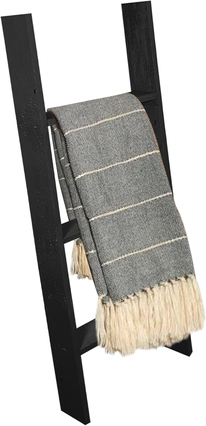 BARNWOODUSA Throw Blanket Ladder – Fully Assembled Reclaimed Wood – Rustic Decorative Ladder for Towels, Quilts, & More – Per