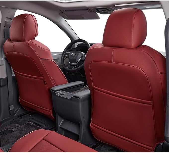 EKR Sienna Seat Covers for 2021-2026 Toyota Sienna XLE,XSE,Limited,Platinum,7 Seats,2nd Row Captain Chairs W/NO Legrest,Water