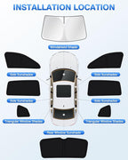 Windshield Sun Shade for 2018-2023 Volkswagen VW Tiguan Side Rear Window Shade Cover Sun Visor Shield Privacy Protection Keep Vehicle Cool Black 8PCS
