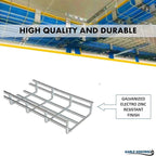 Kable Kontrol Cable Tray- 5 Feet Long - 8" Width, 6” Depth – Wire Mesh Tray Cable Management Rack Cords Organizer Cable Baske