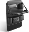 Car Backseat Organizer, Leather Car Storage Organizer with Foldable Table Tray, Tablet Holder, Seat Back Protectors Kick Mats Travel Accessories Back Seat Storage