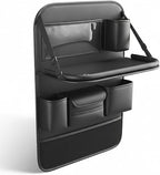 Car Backseat Organizer, Leather Car Storage Organizer with Foldable Table Tray, Tablet Holder, Seat Back Protectors Kick Mats Travel Accessories Back Seat Storage