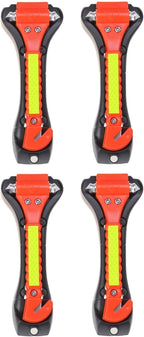 Car Safety Hammer 4 Pack, Window Glass Breaker and Seat Belt Cutter, 2-in-1 Emergency Auto Car Escape Tool, Life Rescue Tools