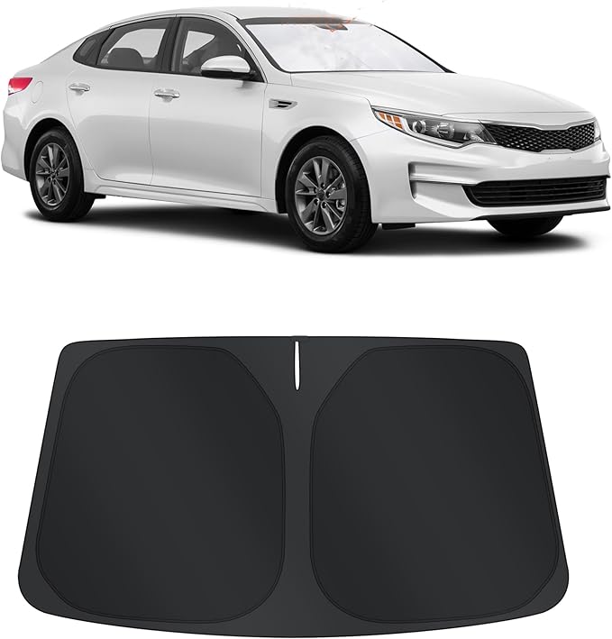 TINGLU Sun Shade for Kia Optima (Not for 2021 KIA K5) 2016-2020 Accessories Windshield Sun Shade Window Shade UV Rays Protection Sun Visor Cover with Steering Wheel Sunshade Storage Bag