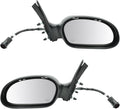 TRQ 2 Piece Driver and Passenger Side Mirror Assembly Set Electric Adjustment Heated No Memory Puddle Light Black Compatible 