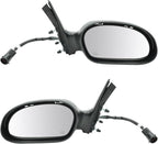 TRQ 2 Piece Driver and Passenger Side Mirror Assembly Set Electric Adjustment Heated No Memory Puddle Light Black Compatible 