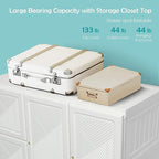 Tangkula Portable Closet Wardrobe, Foldable Clothes Organizer with Cubby Storage, Hanging Rods, Easy Assemble Clothing Storag
