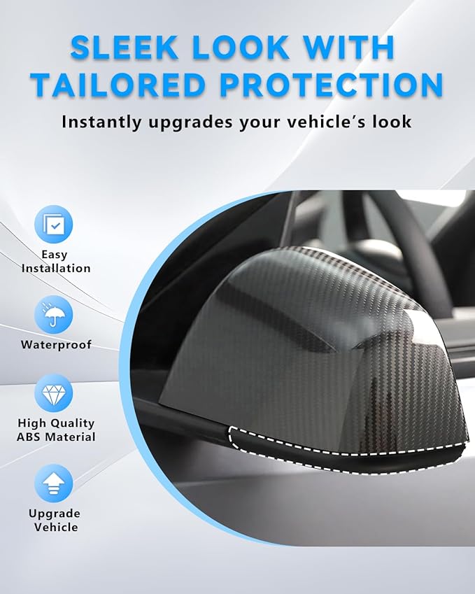 Mirror Bottom Cover for Tesla Model 3 2017-2025, Left Drive Side Rearview Mirror Lower Base Caps, Tesla Model 3 Mirrors Cover Bottom Trim Replacement Accessories（Left）