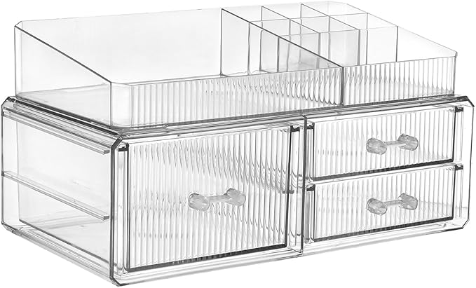 ZHIAI stackable storage drawer, cosmetics storage box, cosmetics and beauty product storage organizer, suitable for makeup ro