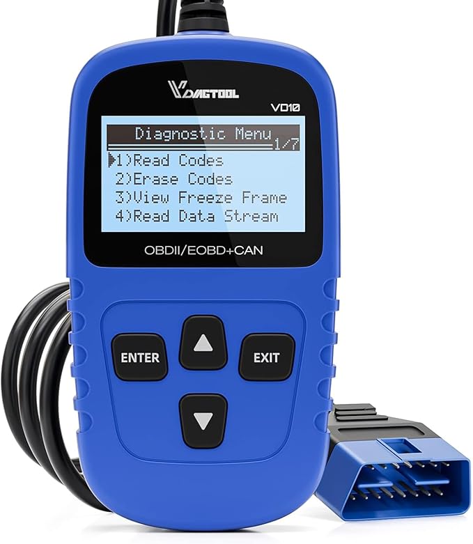 VDIAGTOOL VD10 OBD2 Scanner Code Reader Car Diagnostic Tool Engine Fault Code Reader for Turn Off CEL with Freeze Frame/I/M